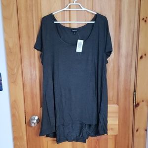 Torrid Hi Low Hem Tee, Charcoal, Size 2
